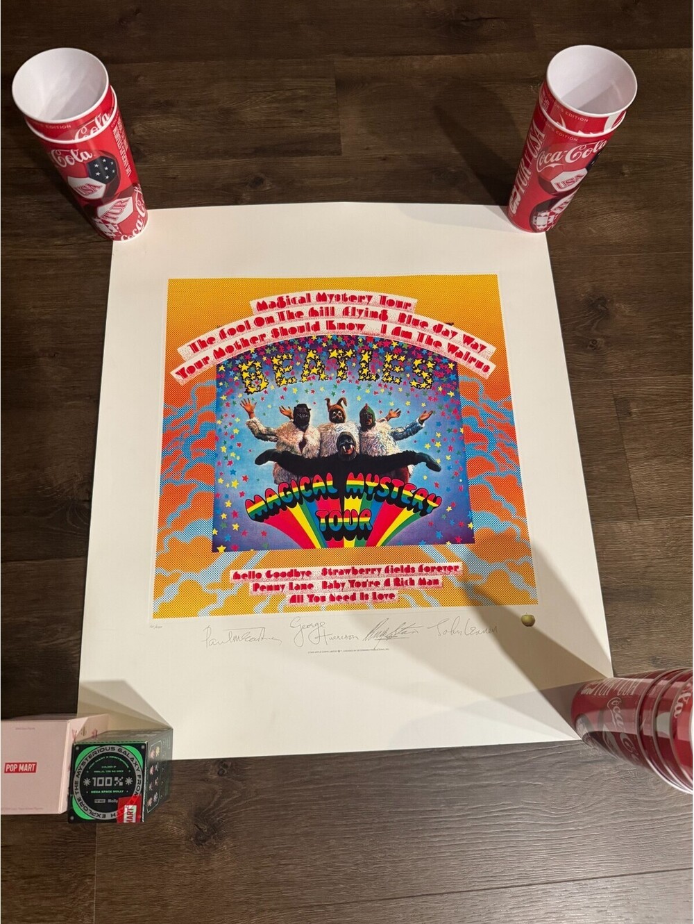 Beatles Magical Tour Lithograph Album Poster Apple 180/9800 License Signed 22x26